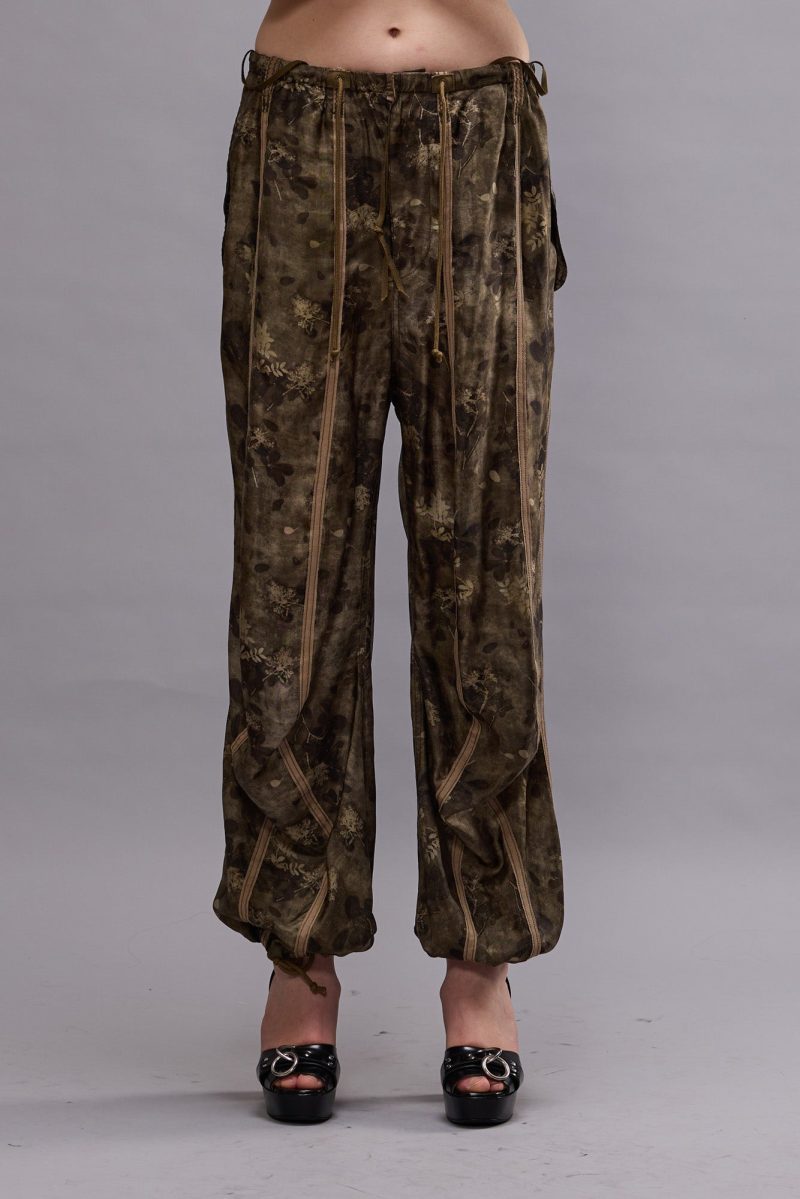 r13 balloon pants with double seam olive floral 41013131215017