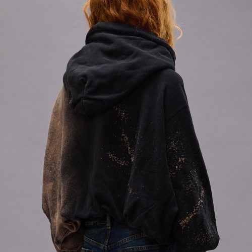 r13 balloon popover hoodie bleached black 40348082995369