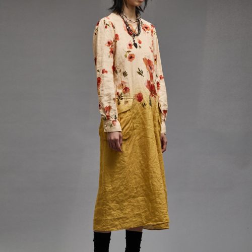 r13 bellow pocket dress yellow poppy print 38901354266793