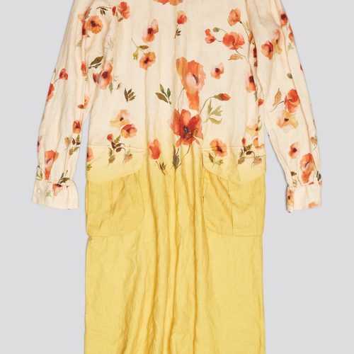 r13 bellow pocket dress yellow poppy print 38951766163625