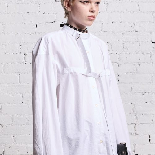 r13 belted button up white 38642264244393