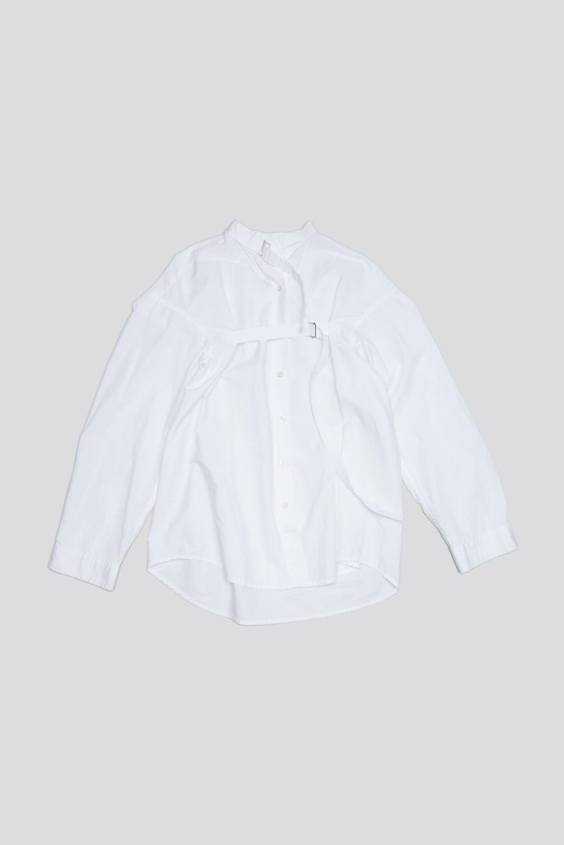 r13 belted button up white 38642264473769