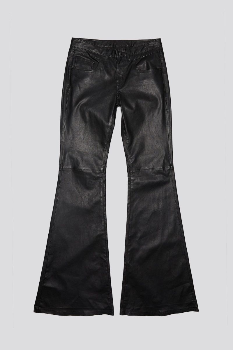 r13 boy flare leather pant black 41031364313257