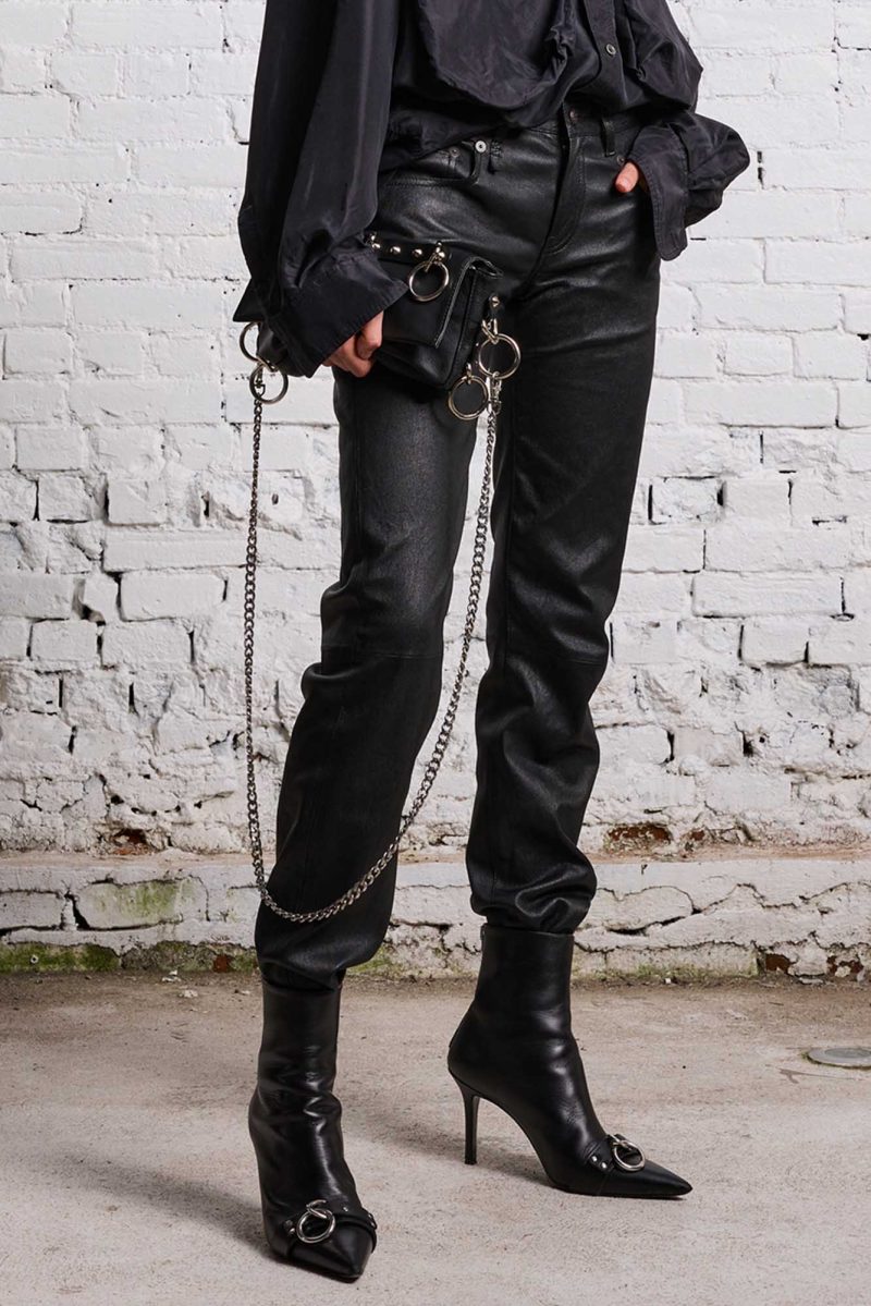 r13 boy straight leather pant black 38642270699689