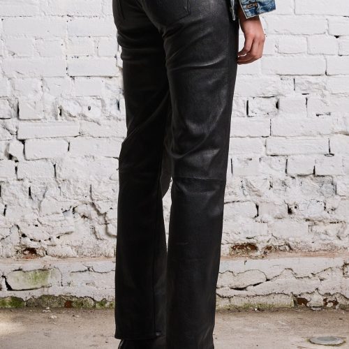 r13 boy straight leather pant black 38642270830761