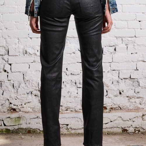 r13 boy straight leather pant black 38642270863529