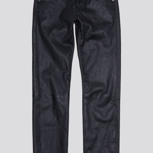 r13 boy straight leather pant black 38642270896297