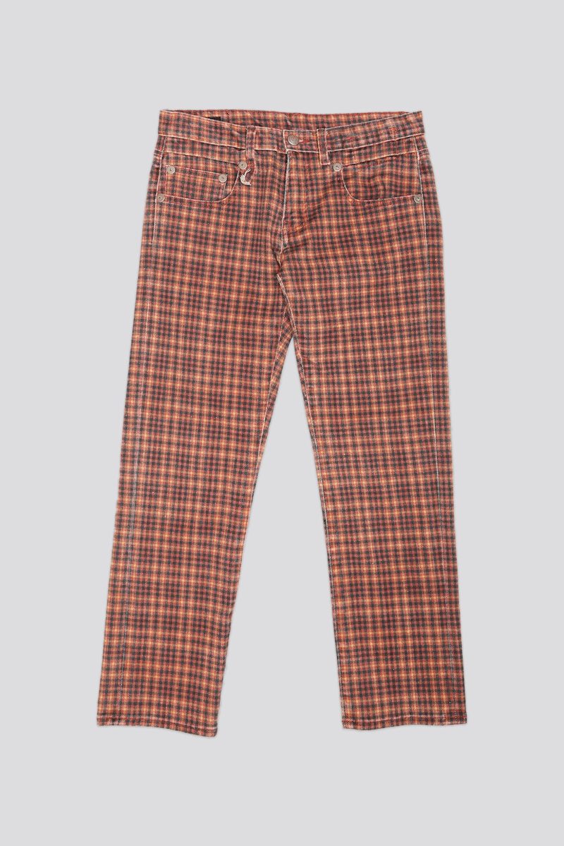 r13 boy straight printed auburn plaid 40223183110313