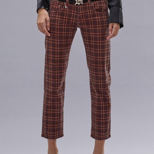 r13 boy straight printed auburn plaid 40630358900905