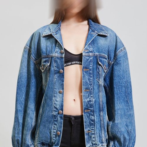 r13 cinched waist denim trucker kelly 37276194078889