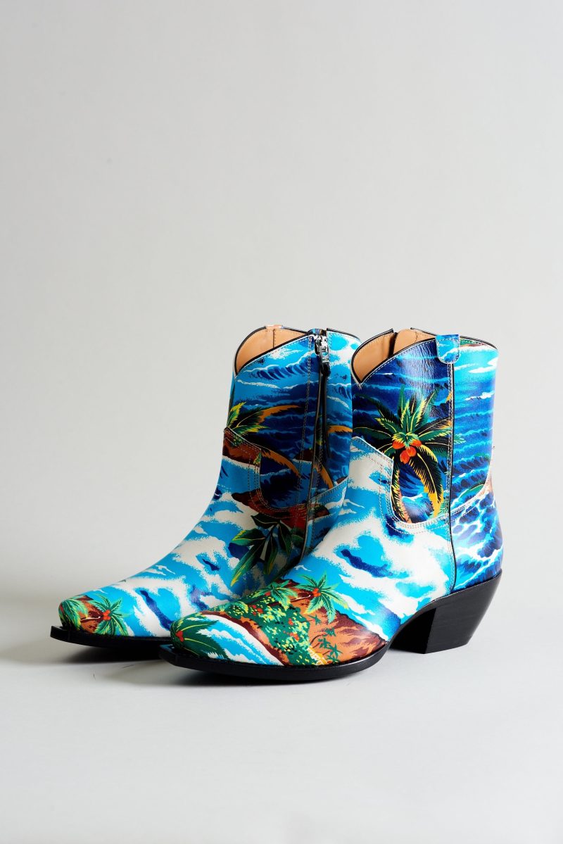 r13 cowboy ankle boot turquoise wave 37294956839081