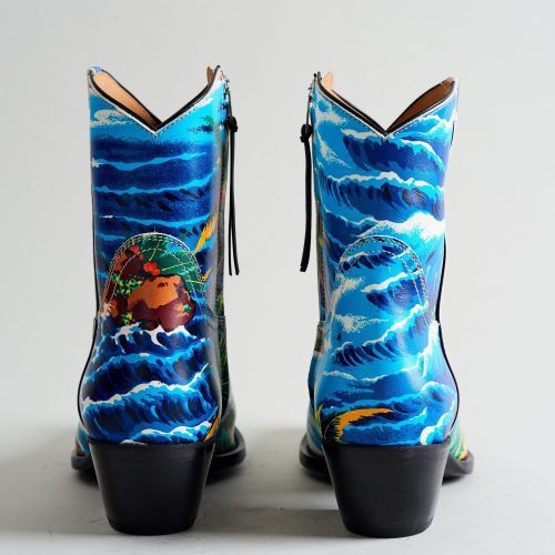 r13 cowboy ankle boot turquoise wave 37294956937385