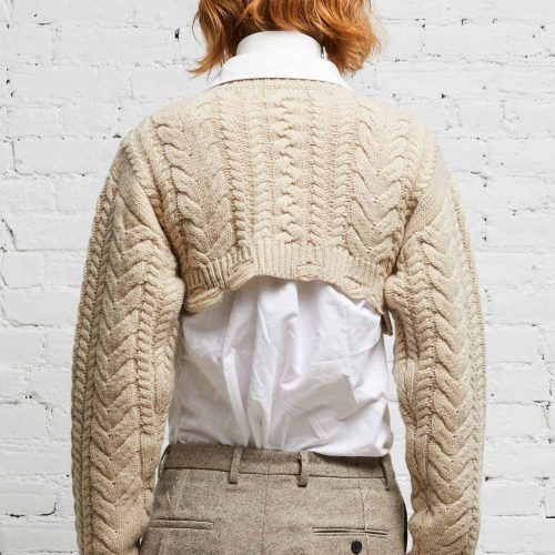 r13 cropped cable sweater oatmeal 38017619886249