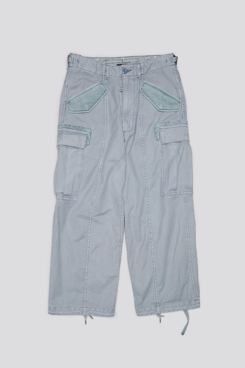 r13 cropped cargo faded steel blue canvas 41030992167081