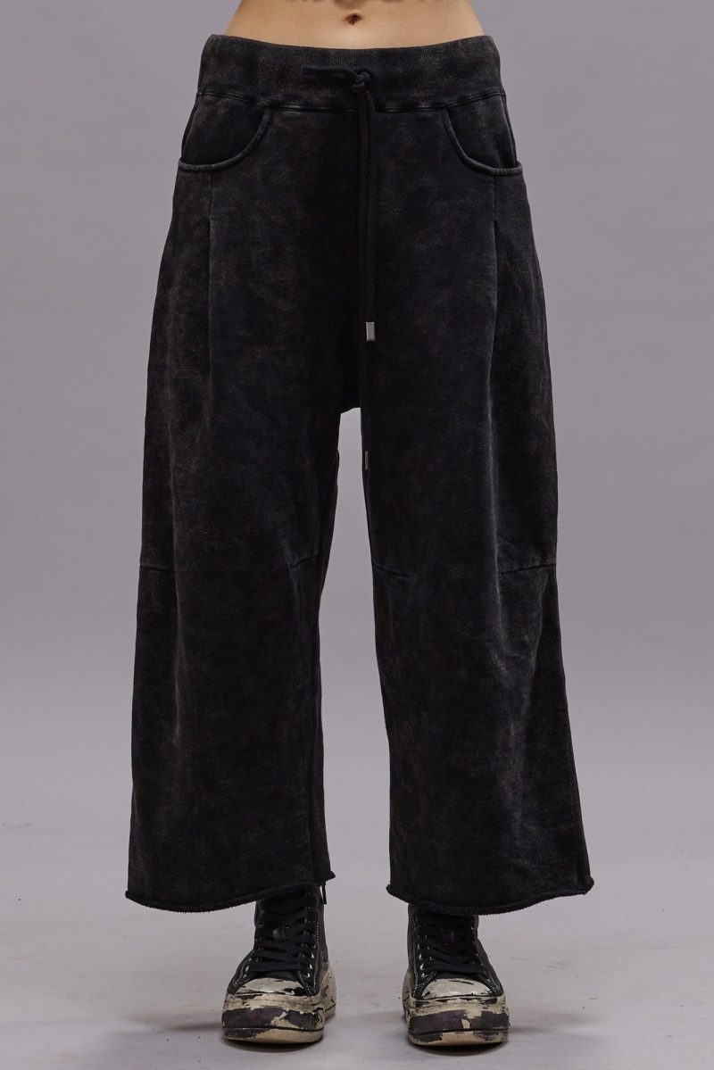 r13 cropped pleated sweatpant acid black 40348373057705