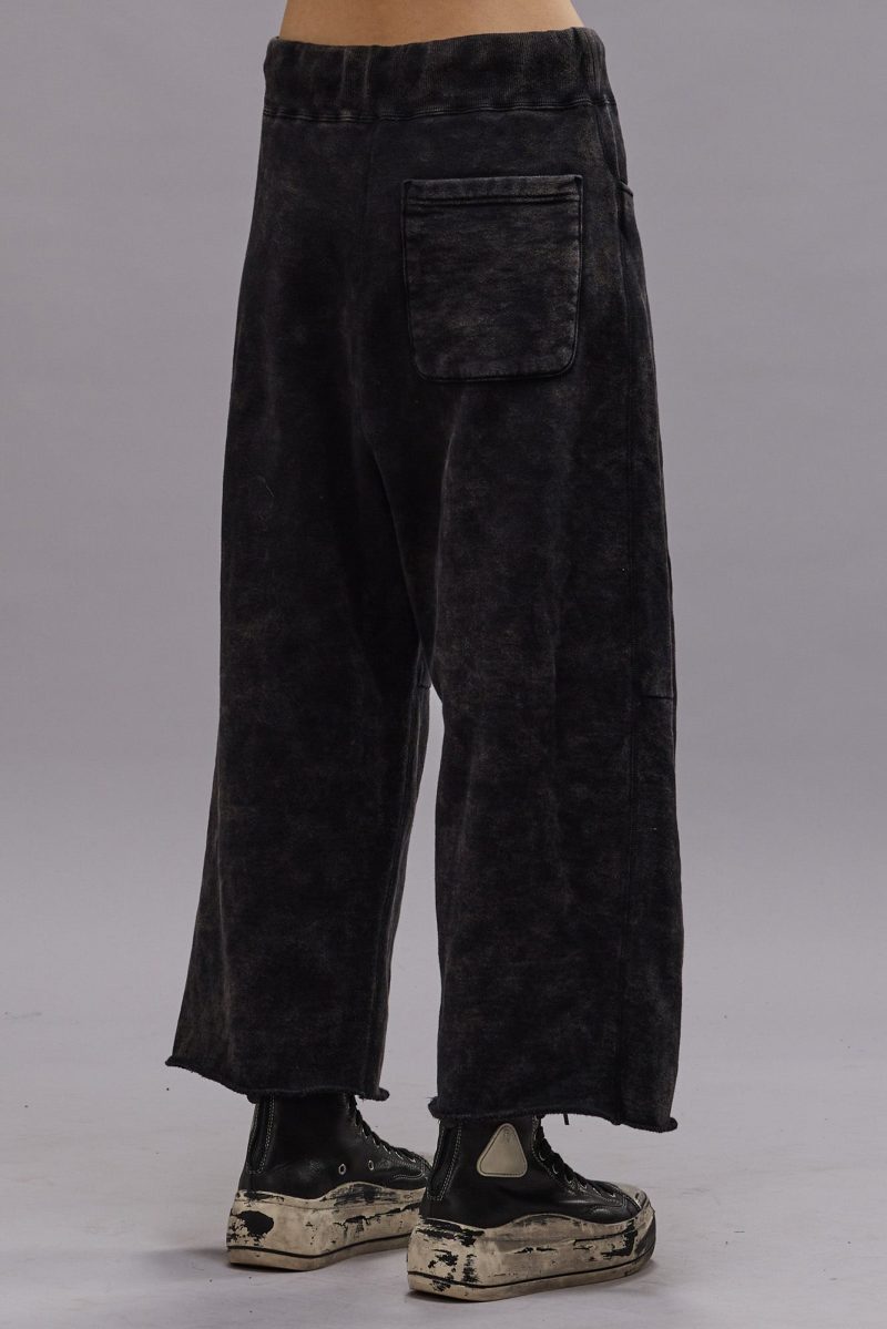 r13 cropped pleated sweatpant acid black 40348373090473