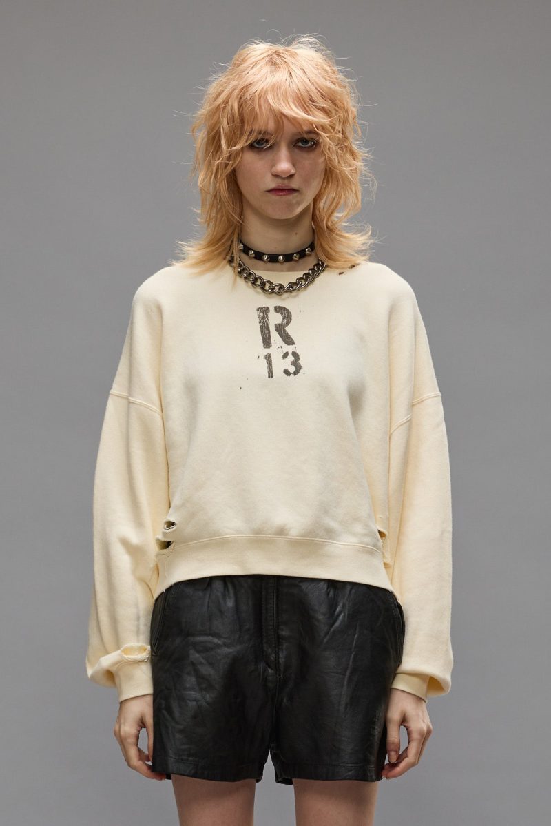 r13 cropped r13 crewneck natural 39668347044009