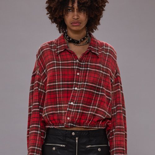 r13 crossover bubble shirt washed red plaid 41014505078953