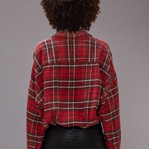 r13 crossover bubble shirt washed red plaid 41014505144489