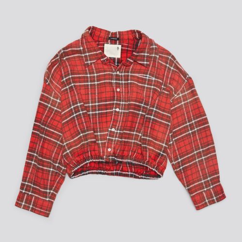 r13 crossover bubble shirt washed red plaid 41030995542185