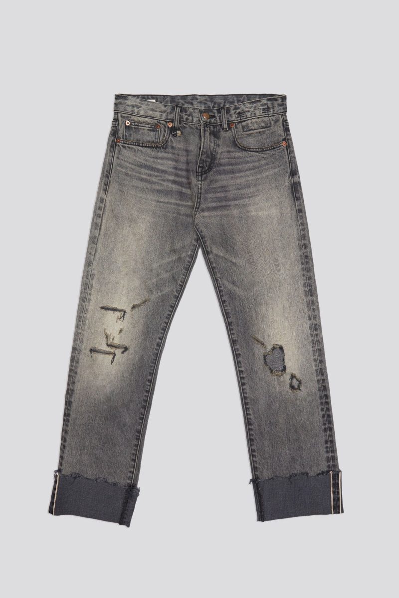 r13 cuffed romeo jean hayne selvedge black 39770493190313