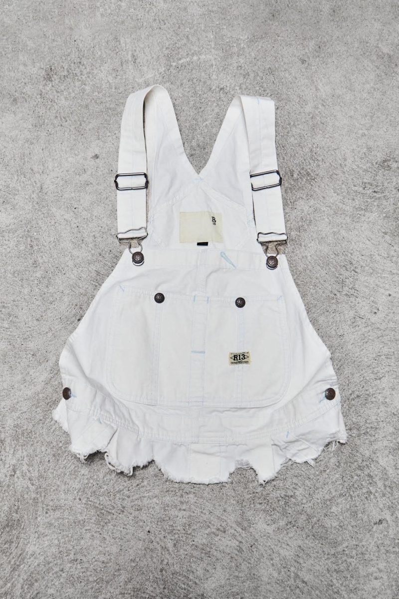 r13 damon overall bib ecru canvas 37677475954857