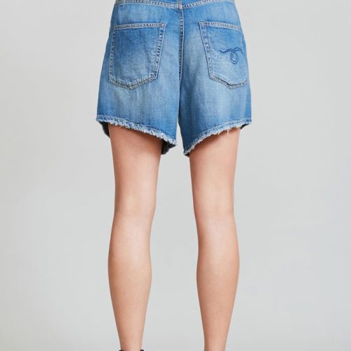 r13 damon pleated short cliff linen indigo 37260097749161