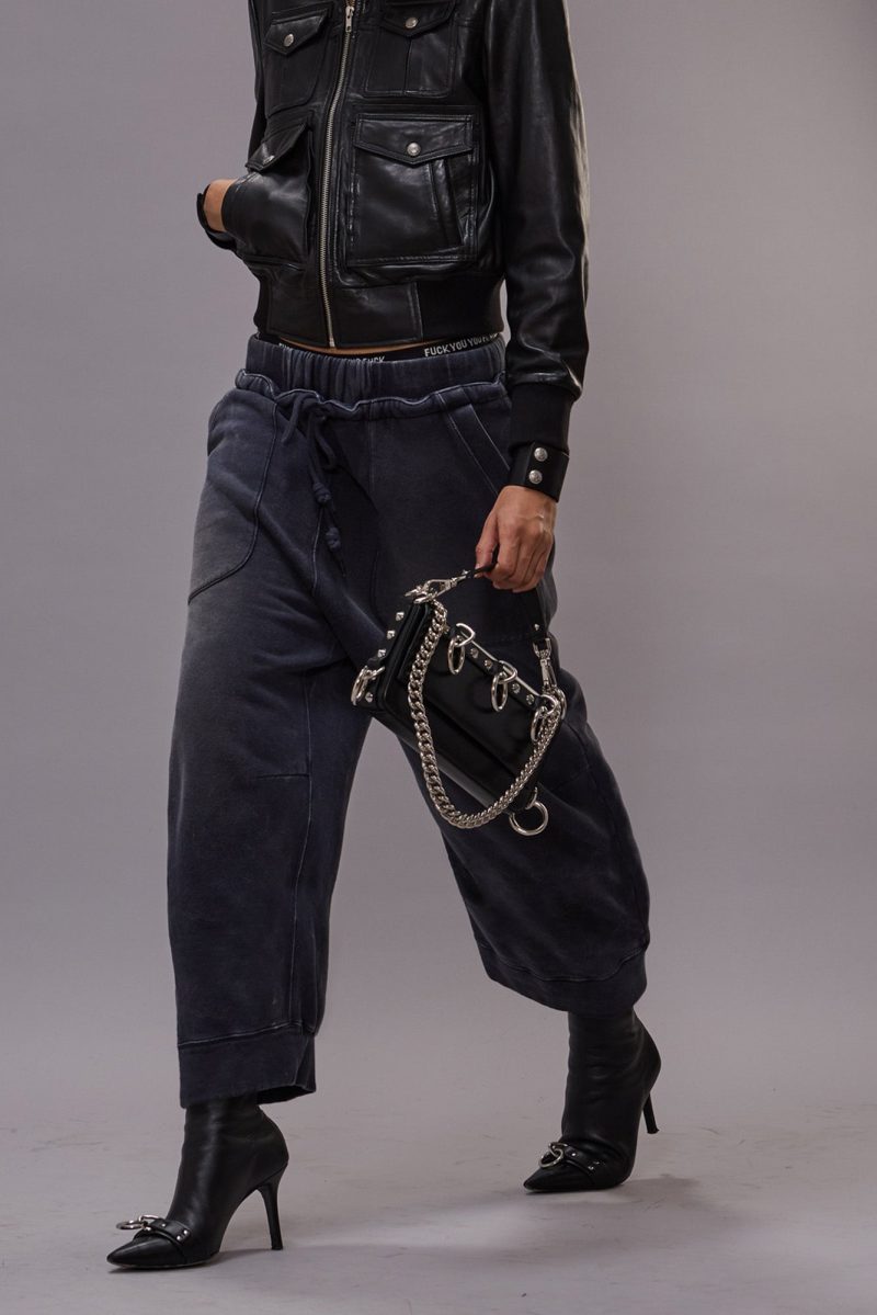 r13 deconstructed cropped sweatpant navy 41015124099241