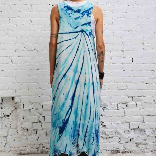 r13 destroyed knit tank dress blue tie dye 37614320386217