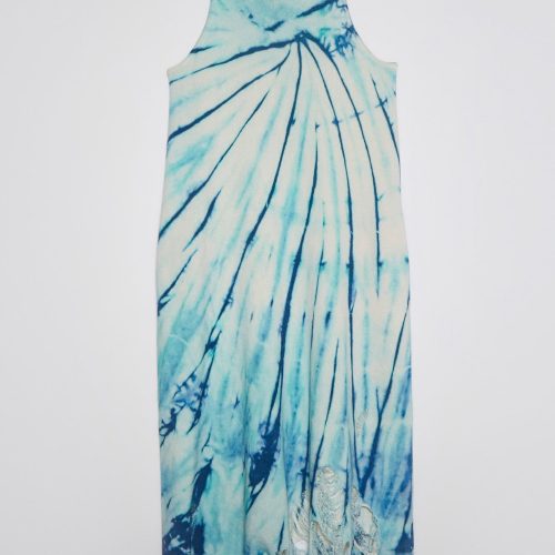 r13 destroyed knit tank dress blue tie dye 37614320418985