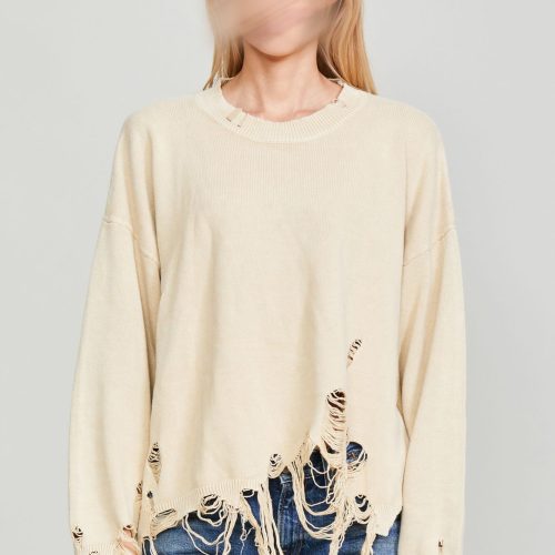 r13 destroyed oversized pullover khaki 37016488935593