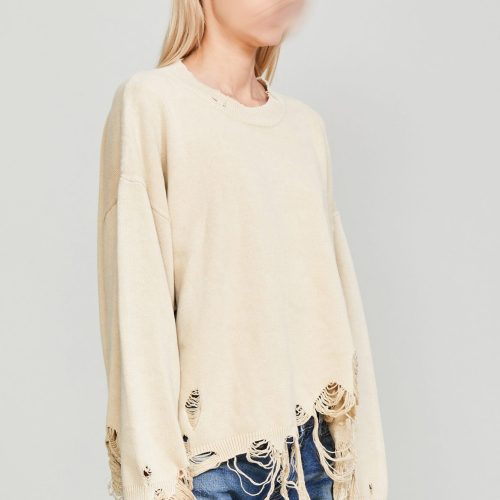 r13 destroyed oversized pullover khaki 37016488968361