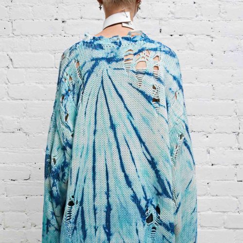 r13 distressed oversized pullover blue tie dye 37614324449449