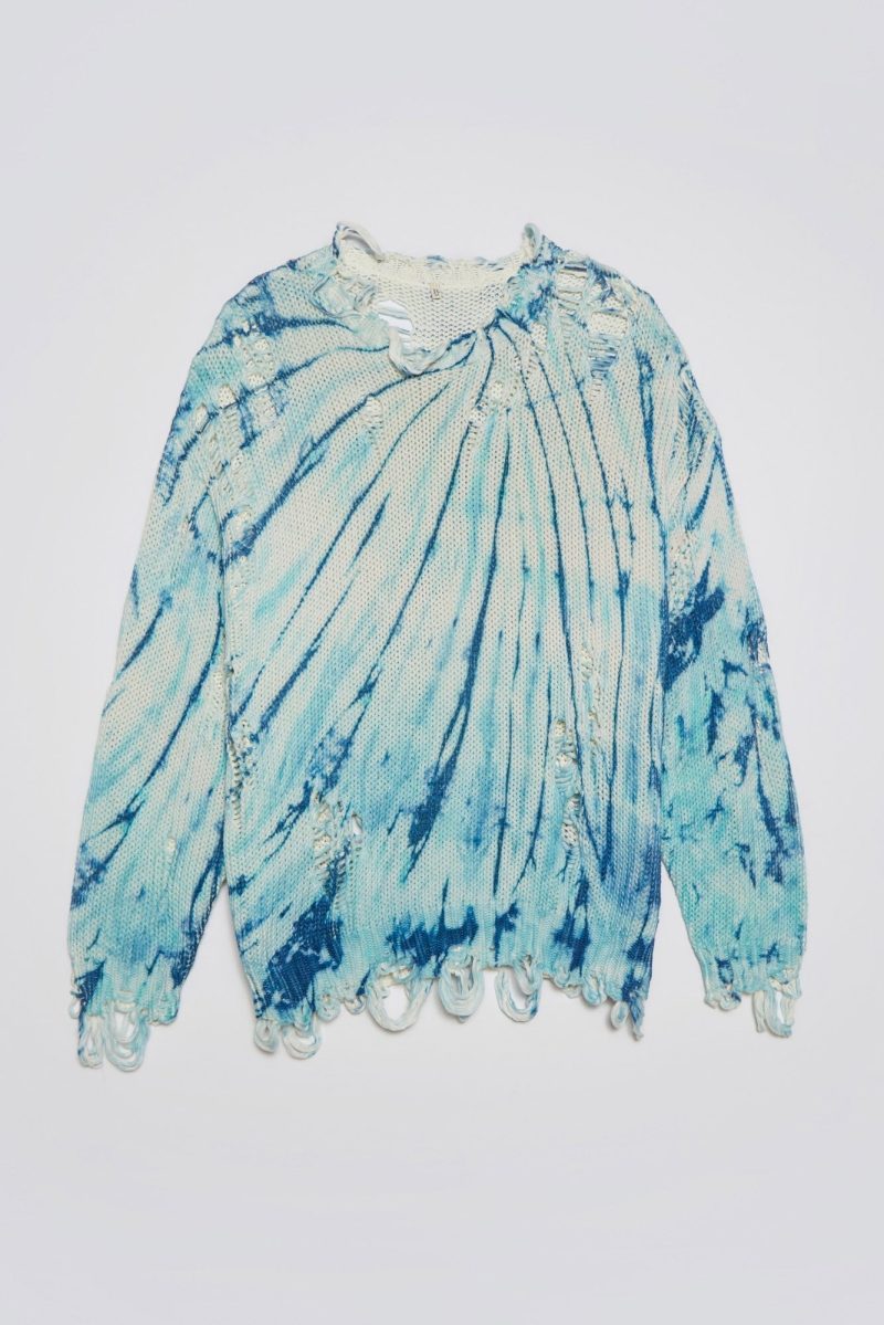 r13 distressed oversized pullover blue tie dye 37614324482217