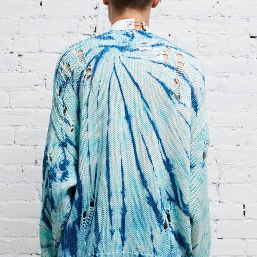 r13 distressed oversized pullover blue tie dye 37701253497001