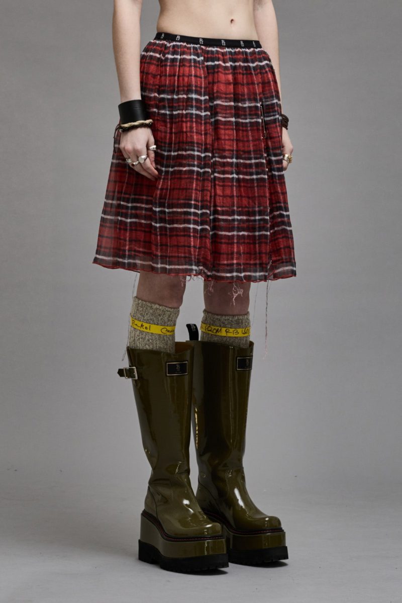 r13 double layer kilt skirt red plaid 39072745455785