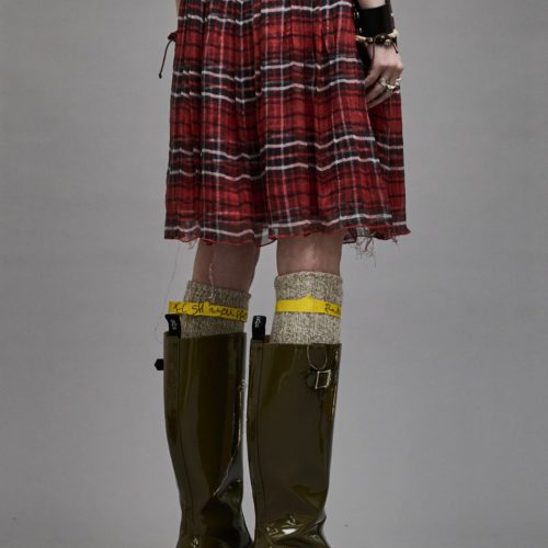 r13 double layer kilt skirt red plaid 39072746111145