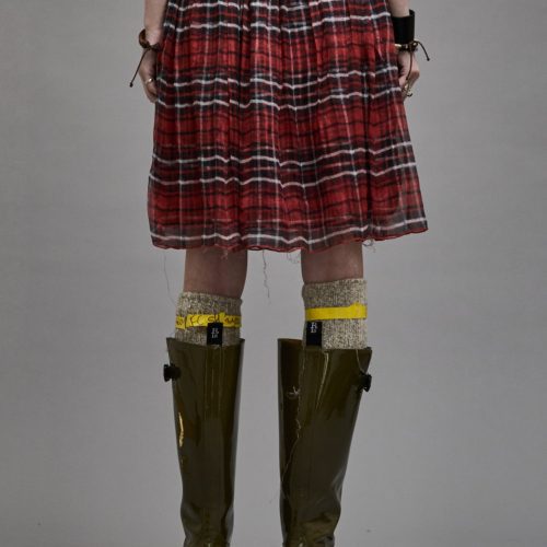 r13 double layer kilt skirt red plaid 39072746406057