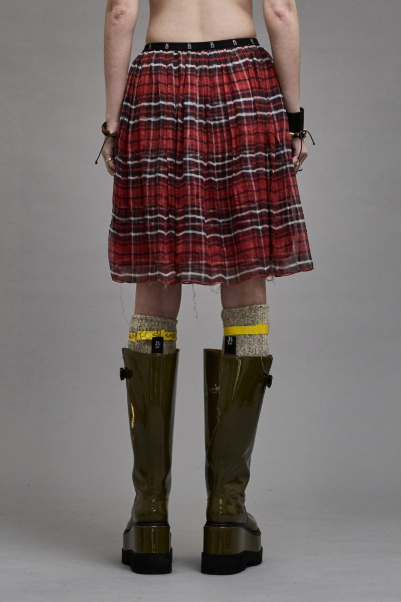 r13 double layer kilt skirt red plaid 39072746406057