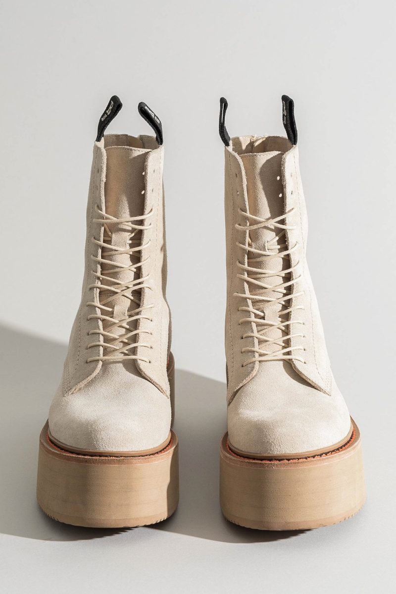 r13 double stack boot khaki suede 3765437857863