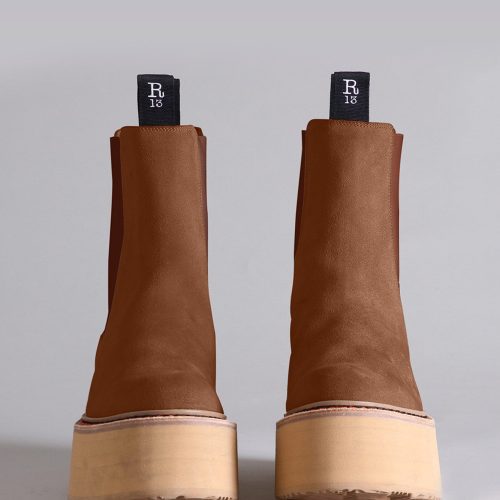 r13 double stack chelsea boot brown suede 32683672666281