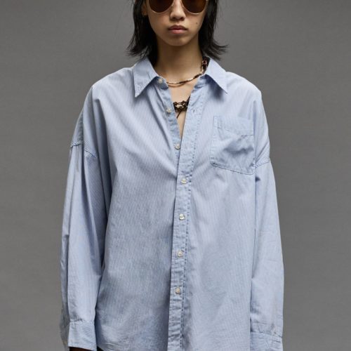 r13 drop neck shirt blue and white stripe 39017433301161