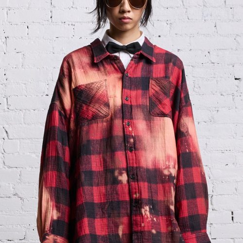 r13 drop neck workshirt red buffalo overdye 38278633357481