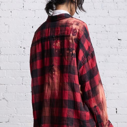 r13 drop neck workshirt red buffalo overdye 38278633423017