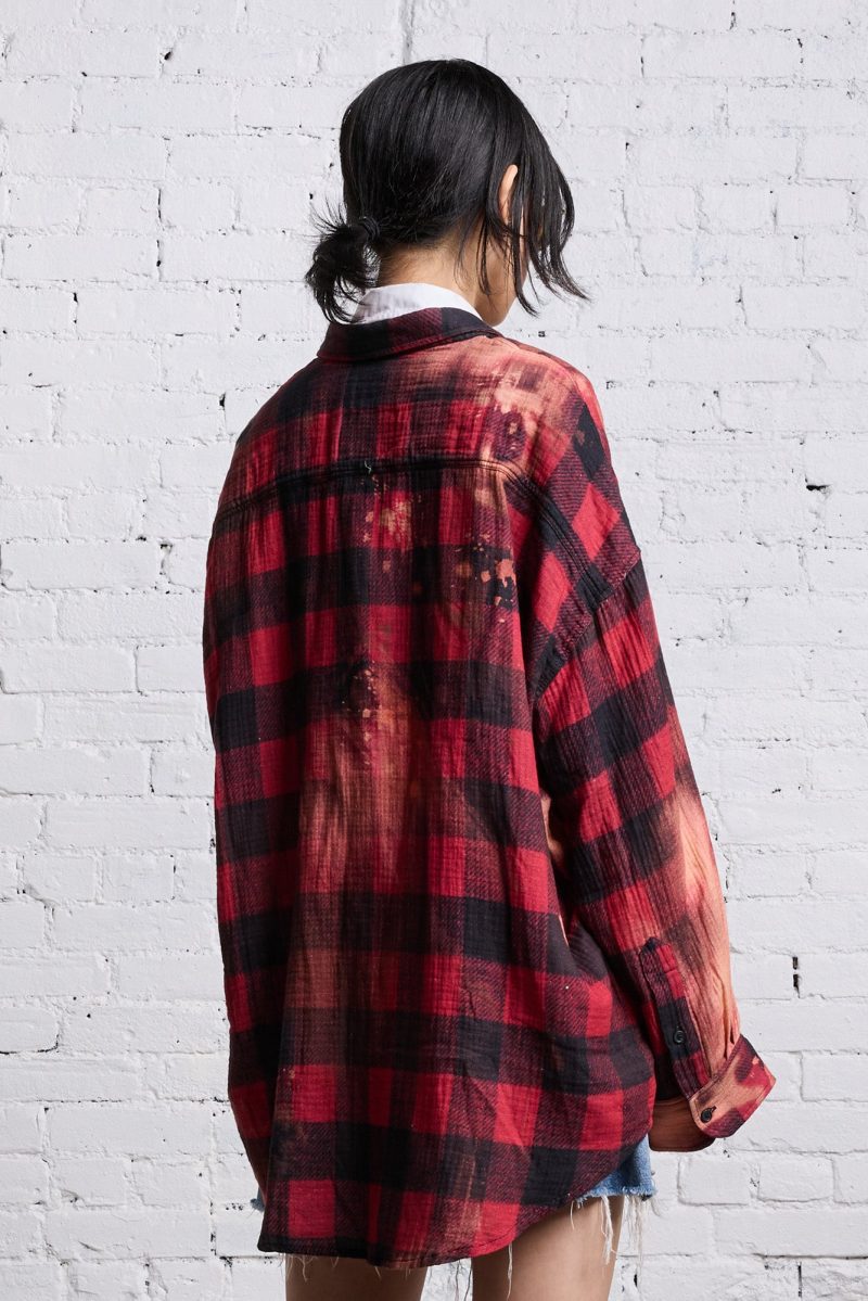 r13 drop neck workshirt red buffalo overdye 38278633423017