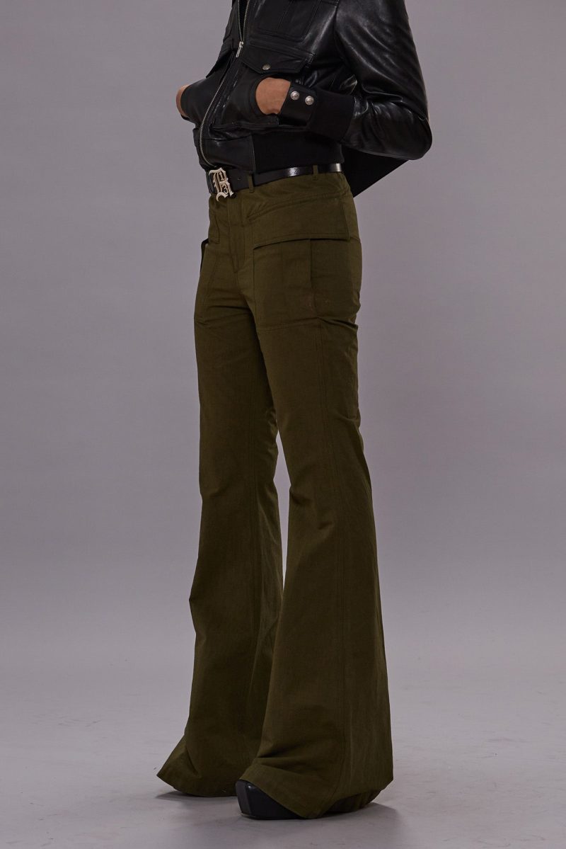 r13 flare leg pant olive 41015294132393