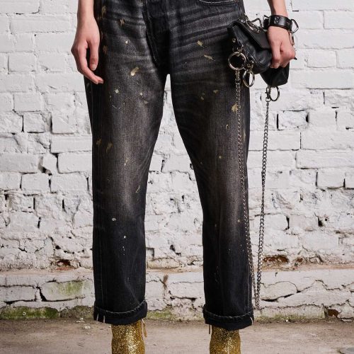 r13 gold splatter crossover jean eton selvedge black 38642285772969