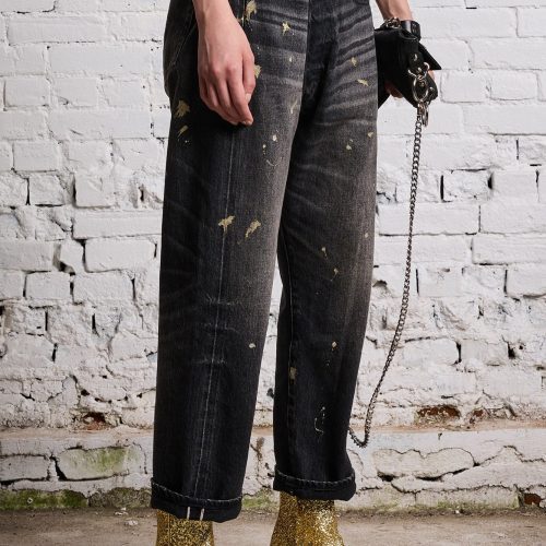 r13 gold splatter crossover jean eton selvedge black 38642285805737