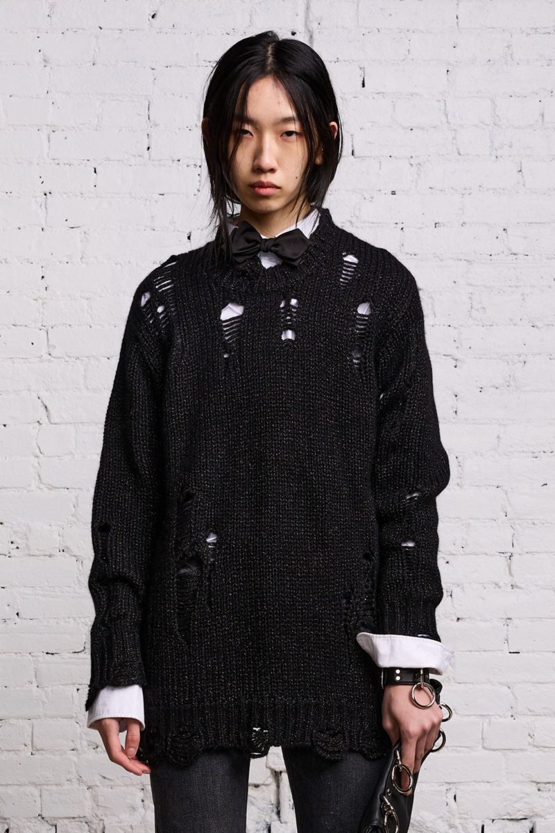 r13 grunge sweater black glitter 38531244556457