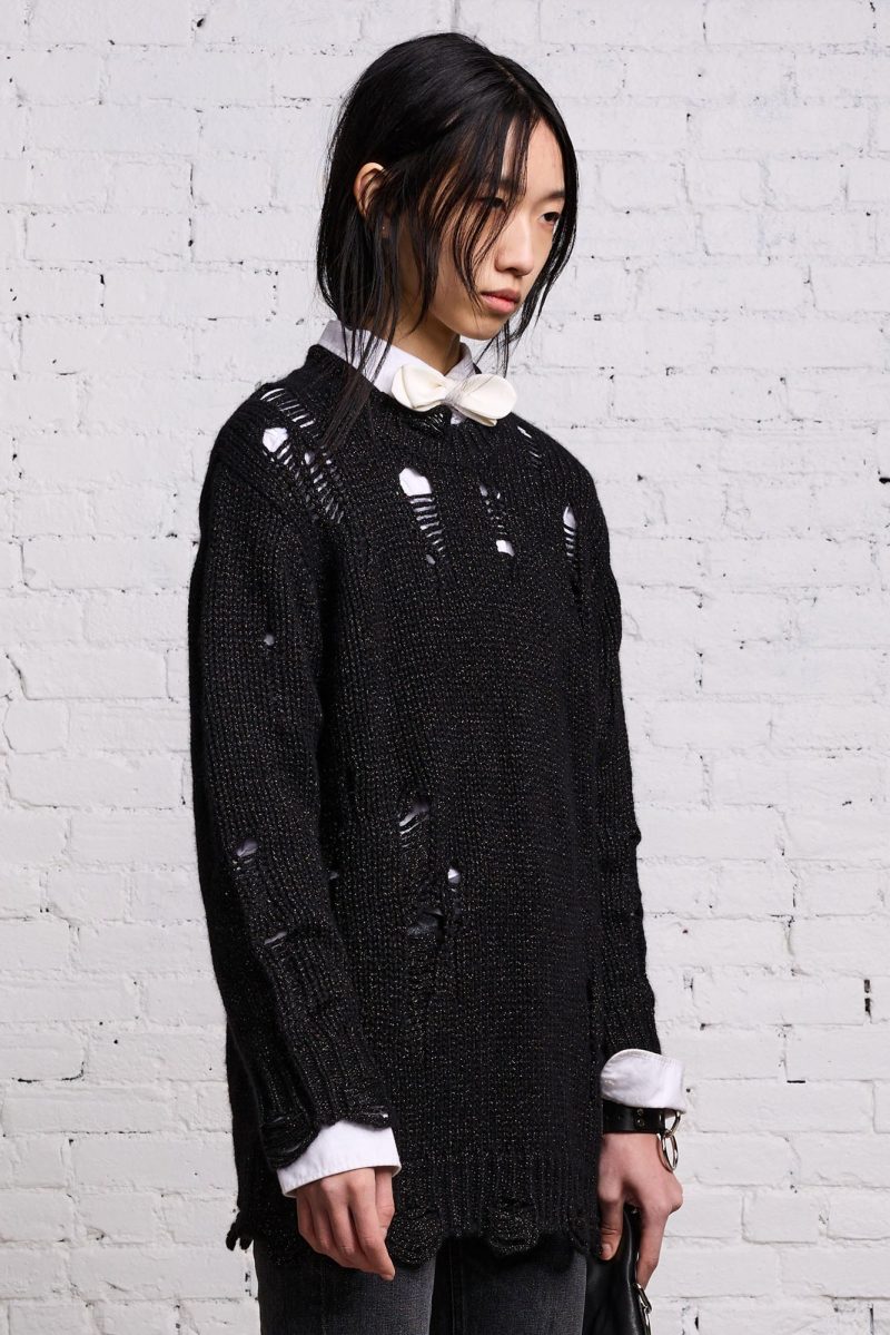 r13 grunge sweater black glitter 38531244654761